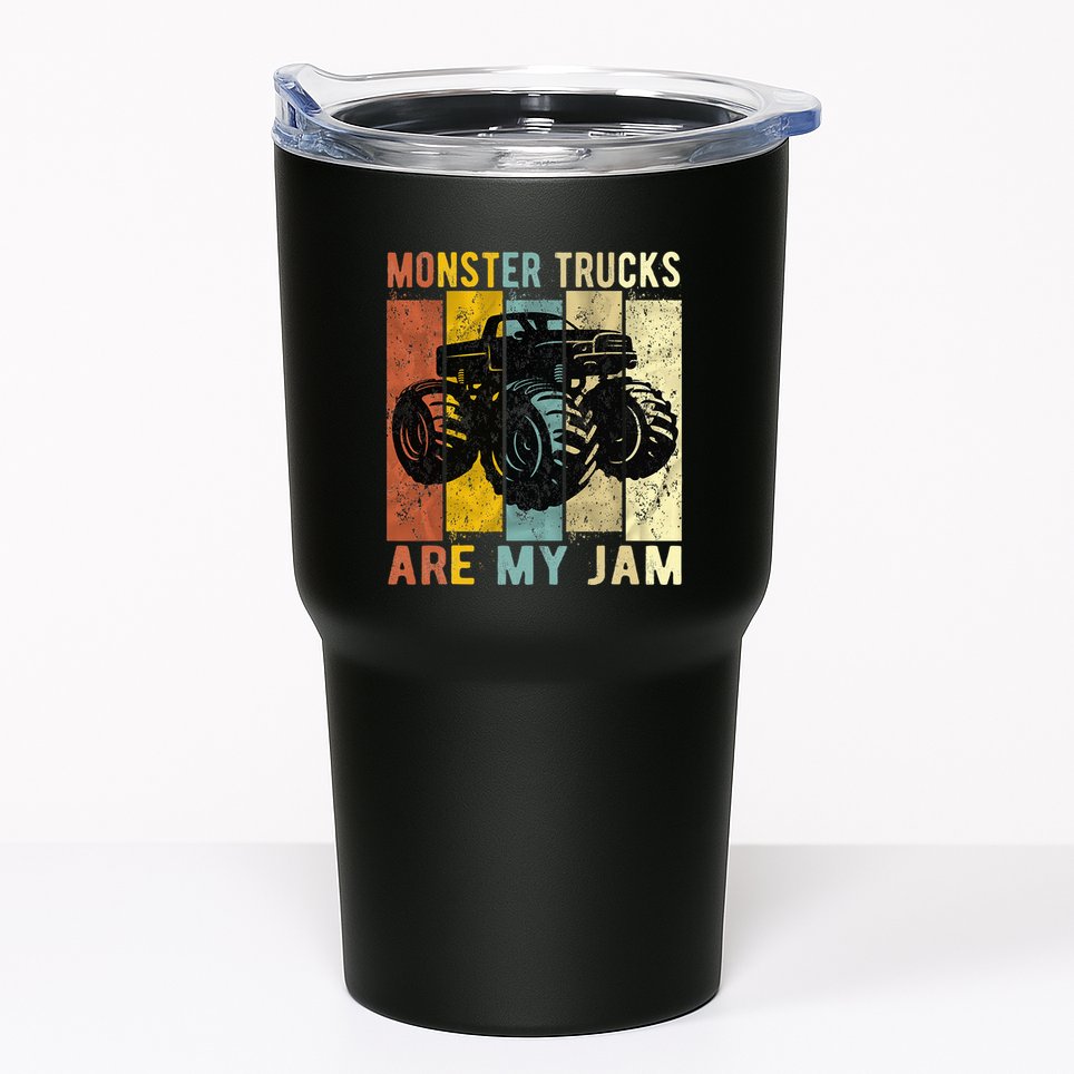 Monster Trucks Are My Jam Vintage Retro Monster Truck Tumbler