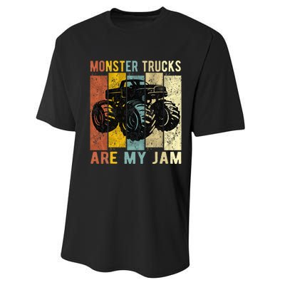 Monster Trucks Are My Jam Vintage Retro Monster Truck Performance Sprint T-Shirt