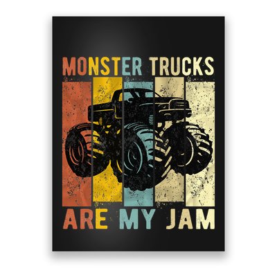 Monster Trucks Are My Jam Vintage Retro Monster Truck Poster