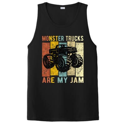 Monster Trucks Are My Jam Vintage Retro Monster Truck PosiCharge Competitor Tank