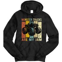 Monster Trucks Are My Jam Vintage Retro Monster Truck Tie Dye Hoodie