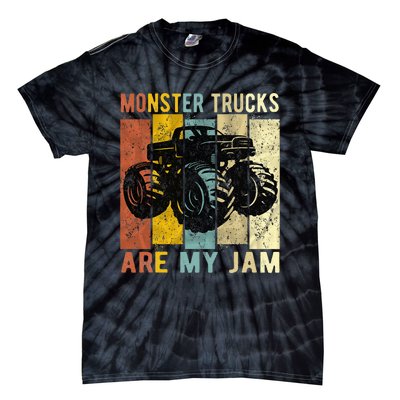 Monster Trucks Are My Jam Vintage Retro Monster Truck Tie-Dye T-Shirt