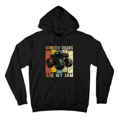 Monster Trucks Are My Jam Vintage Retro Monster Truck Tall Hoodie