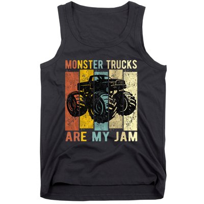 Monster Trucks Are My Jam Vintage Retro Monster Truck Tank Top