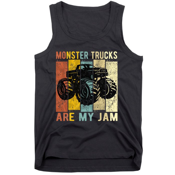 Monster Trucks Are My Jam Vintage Retro Monster Truck Tank Top