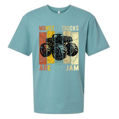 Monster Trucks Are My Jam Vintage Retro Monster Truck Sueded Cloud Jersey T-Shirt