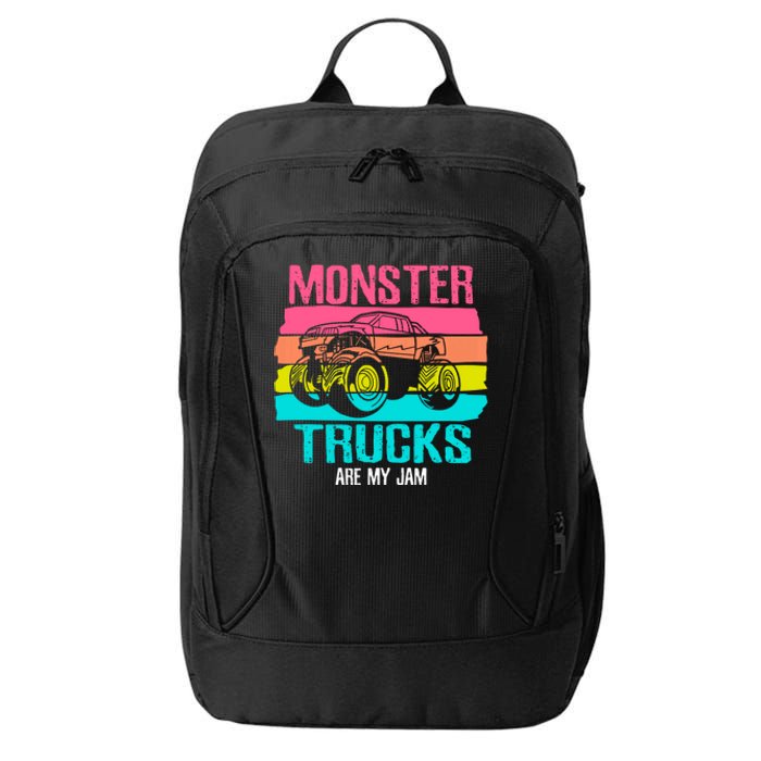 Monster Trucks Are My Jam Engines Truck Car Lovers Trucker City Backpack