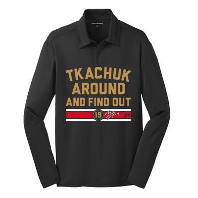 Tkachuk Around And Find Out Florida Hockey Silk Touch Performance Long Sleeve Polo