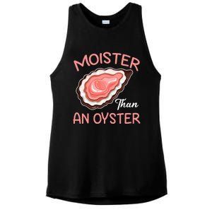 Moister Than An Oyster Funny Shucking Ladies PosiCharge Tri-Blend Wicking Tank