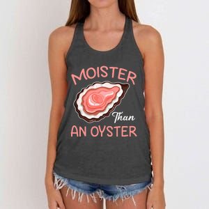 Moister Than An Oyster Funny Shucking Women's Knotted Racerback Tank