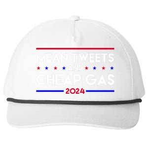 Mean Tweets And Cheap Gas 2024 Funny Political Snapback Five-Panel Rope Hat