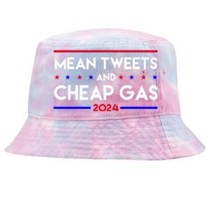 Mean Tweets And Cheap Gas 2024 Funny Political Tie-Dyed Bucket Hat