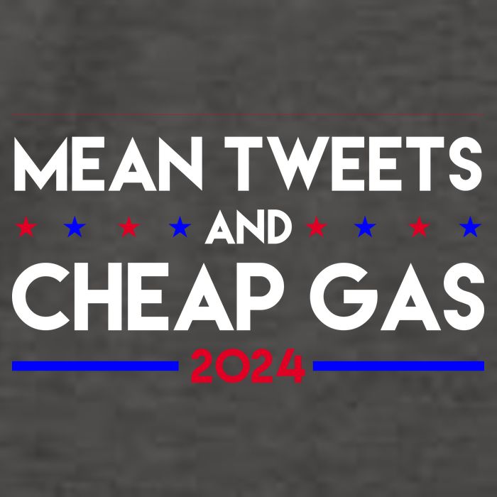 Mean Tweets And Cheap Gas 2024 Funny Political Vector Backpack