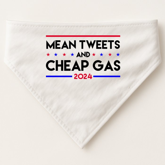 Mean Tweets And Cheap Gas 2024 Funny Political USA-Made Doggie Bandana