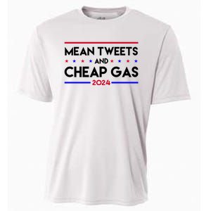 Mean Tweets And Cheap Gas 2024 Funny Political Cooling Performance Crew T-Shirt