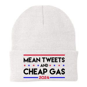 Mean Tweets And Cheap Gas 2024 Funny Political Knit Cap Winter Beanie