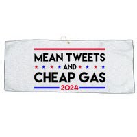 Mean Tweets And Cheap Gas 2024 Funny Political Large Microfiber Waffle Golf Towel