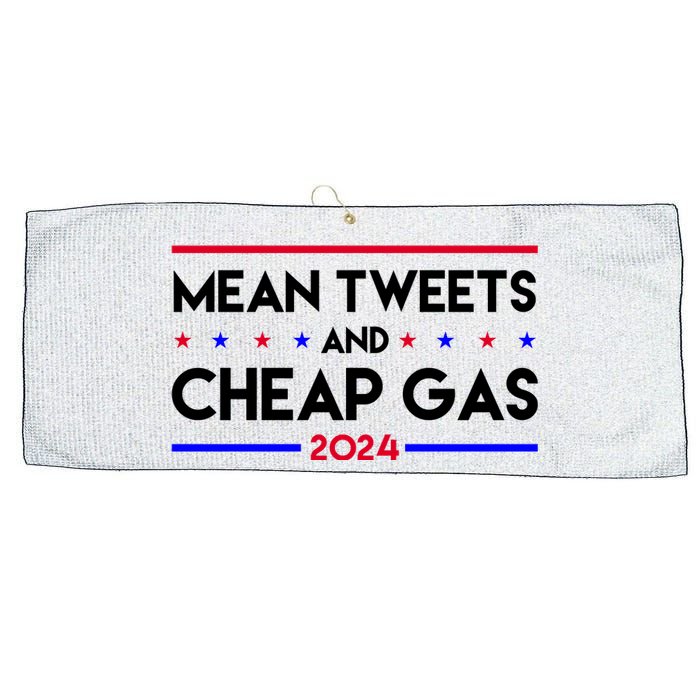 Mean Tweets And Cheap Gas 2024 Funny Political Large Microfiber Waffle Golf Towel