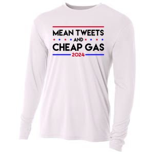 Mean Tweets And Cheap Gas 2024 Funny Political Cooling Performance Long Sleeve Crew