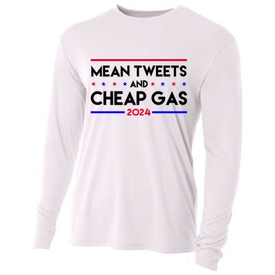 Mean Tweets And Cheap Gas 2024 Funny Political Cooling Performance Long Sleeve Crew