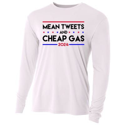 Mean Tweets And Cheap Gas 2024 Funny Political Cooling Performance Long Sleeve Crew