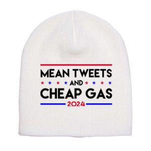 Mean Tweets And Cheap Gas 2024 Funny Political Short Acrylic Beanie