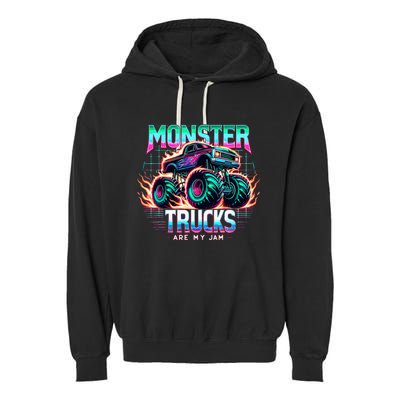 Monster Trucks Are My Jam Garment-Dyed Fleece Hoodie