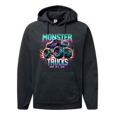 Monster Trucks Are My Jam Performance Fleece Hoodie