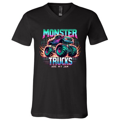 Monster Trucks Are My Jam V-Neck T-Shirt