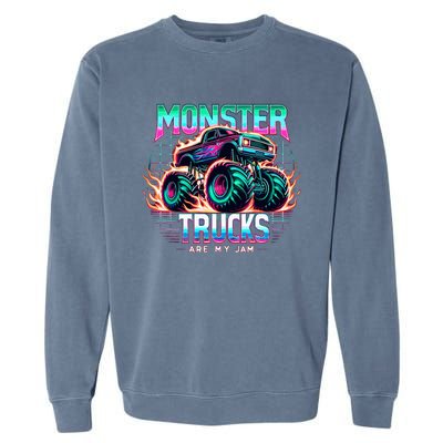 Monster Trucks Are My Jam Garment-Dyed Sweatshirt