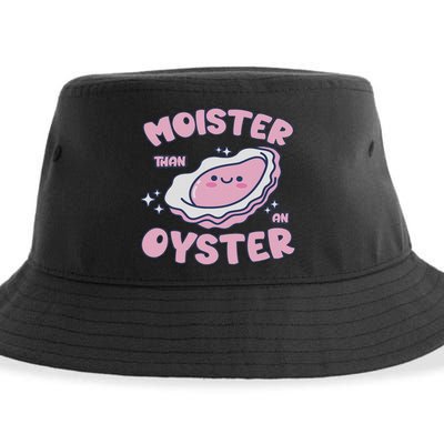 Moister Than An Oyster Inappropriate Shellfish Funny Raunchy Sustainable Bucket Hat