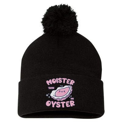 Moister Than An Oyster Inappropriate Shellfish Funny Raunchy Pom Pom 12in Knit Beanie