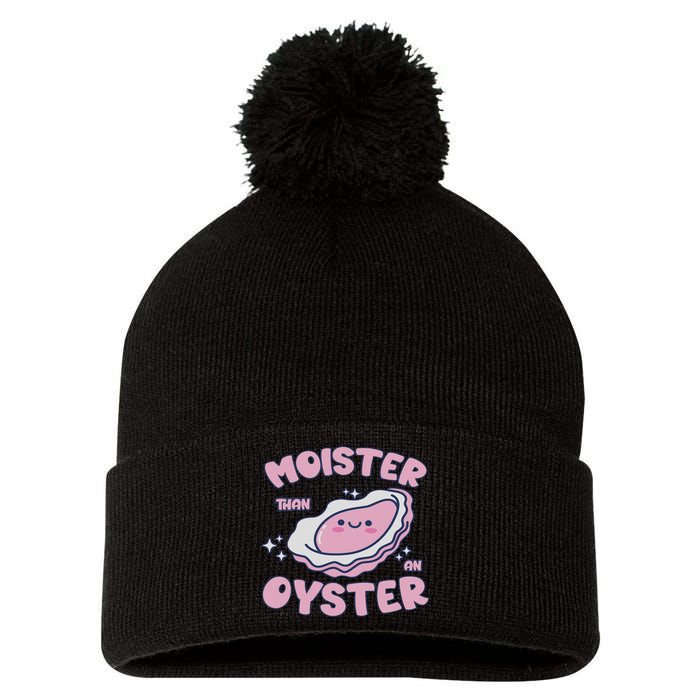 Moister Than An Oyster Inappropriate Shellfish Funny Raunchy Pom Pom 12in Knit Beanie