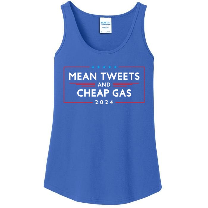 Mean Tweets And Cheap Gas 2024 Funny Pro Trump Cute Gift Ladies Essential Tank