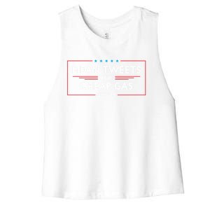 Mean Tweets And Cheap Gas 2024 Funny Pro Trump Cute Gift Women's Racerback Cropped Tank