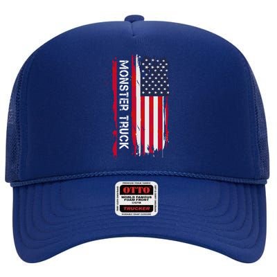 Monster Truck And Gift High Crown Mesh Back Trucker Hat