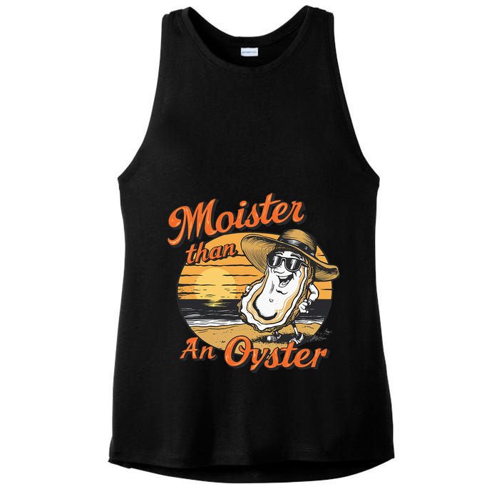 Moisture Than An Oyster Funny Shellfish Shuck Ladies PosiCharge Tri-Blend Wicking Tank