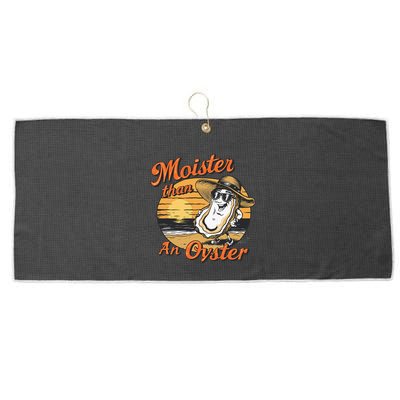 Moisture Than An Oyster Funny Shellfish Shuck Large Microfiber Waffle Golf Towel