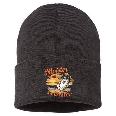 Moisture Than An Oyster Funny Shellfish Shuck Sustainable Knit Beanie
