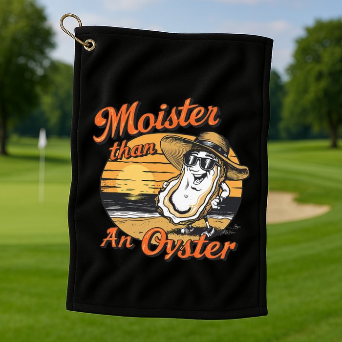 Moisture Than An Oyster Funny Shellfish Shuck Golf Towel