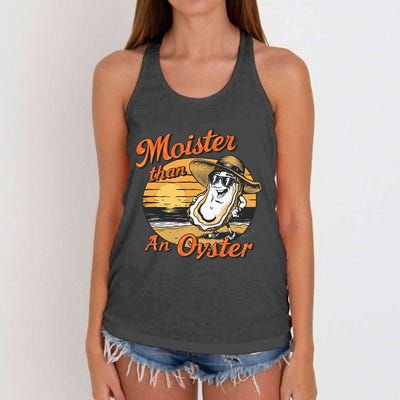 Moisture Than An Oyster Funny Shellfish Shuck Women's Knotted Racerback Tank
