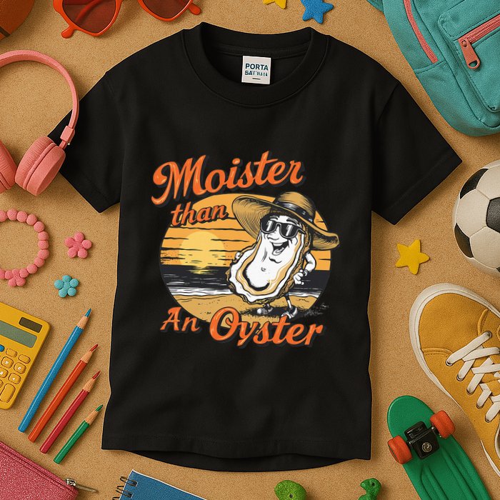 Moisture Than An Oyster Funny Shellfish Shuck Kids T-Shirt
