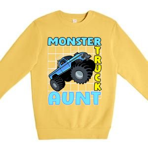 Monster Truck Aunt Monster Truck Family Fans Gift Premium Crewneck Sweatshirt