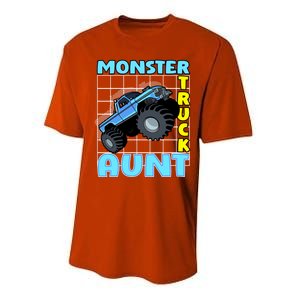 Monster Truck Aunt Monster Truck Family Fans Gift Performance Sprint T-Shirt