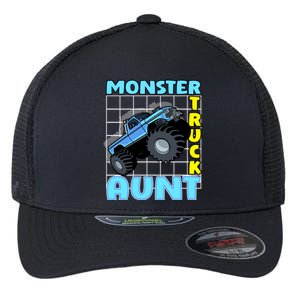 Monster Truck Aunt Monster Truck Family Fans Gift Flexfit Unipanel Trucker Cap