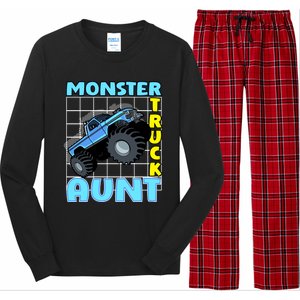 Monster Truck Aunt Monster Truck Family Fans Gift Long Sleeve Pajama Set