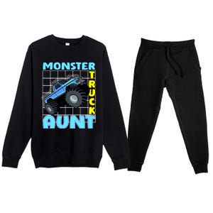 Monster Truck Aunt Monster Truck Family Fans Gift Premium Crewneck Sweatsuit Set