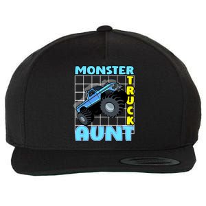 Monster Truck Aunt Monster Truck Family Fans Gift Wool Snapback Cap