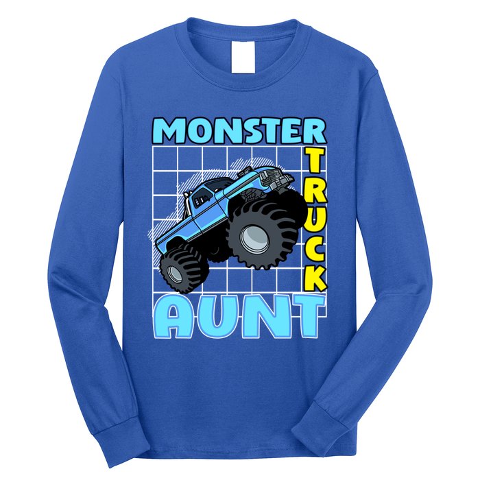 Monster Truck Aunt Monster Truck Family Fans Gift Long Sleeve Shirt