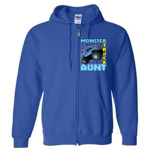 Monster Truck Aunt Monster Truck Family Fans Gift Full Zip Hoodie